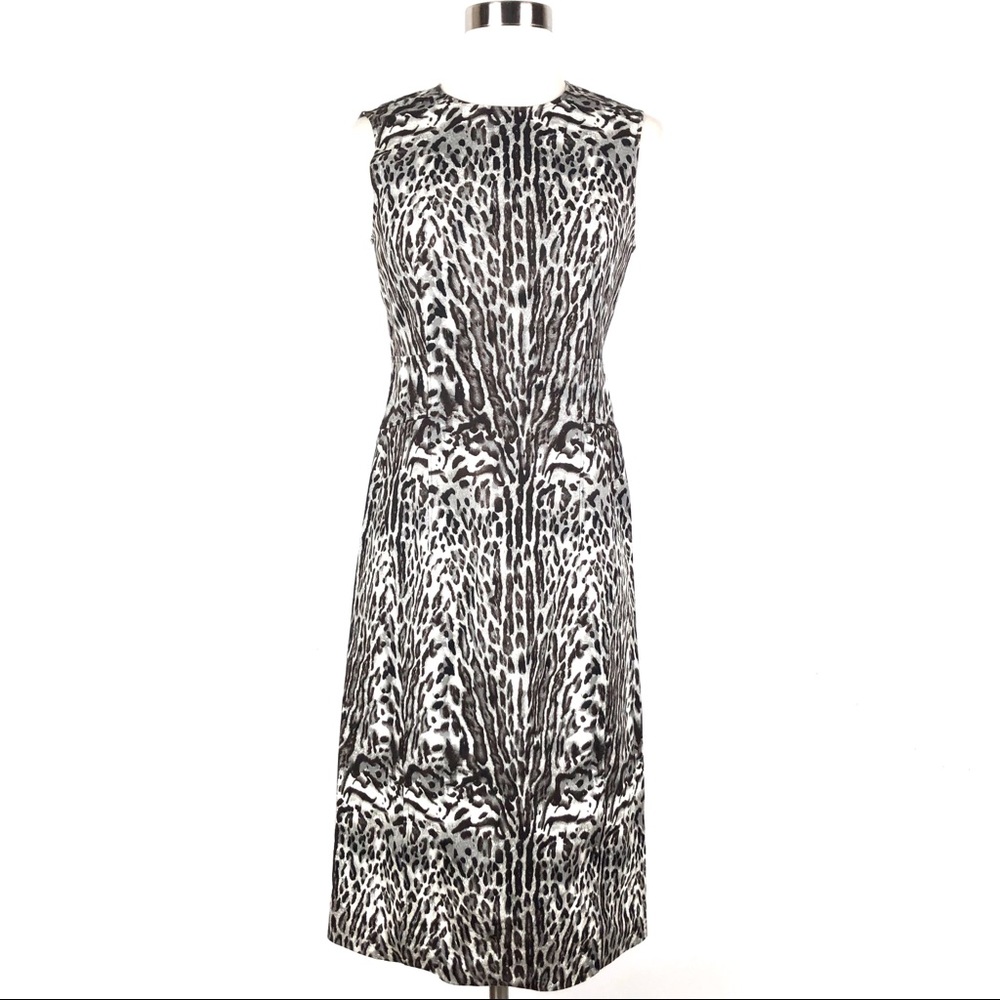 DONNA KARAN sheath dress animal print sleeveless